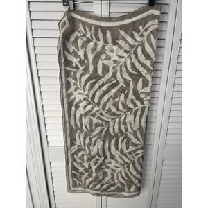Ellen Tracy brownish-gray & off white sheer scarf wrap